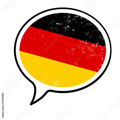 German, speaking German, translation - vector illustration