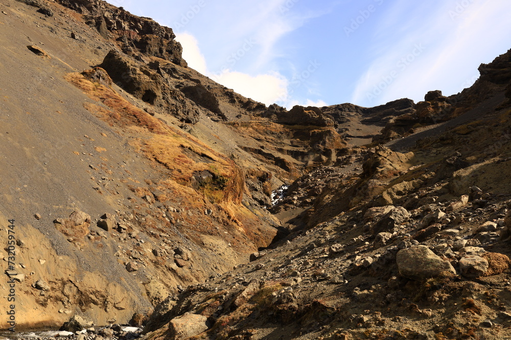 View on a mountain in the Vatnajökull National Park of iceland