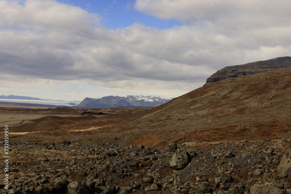 View on a mountain in the Vatnajökull National Park of iceland