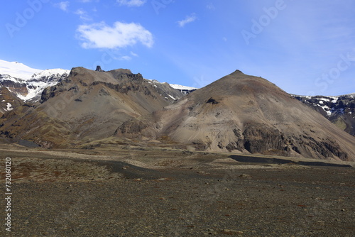 View on a mountain in the Vatnaj  kull National Park of iceland