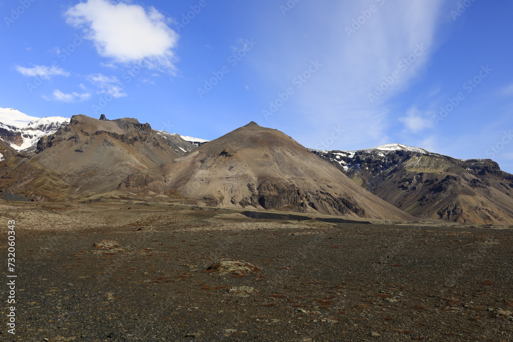 View on a mountain in the Vatnajökull National Park of iceland