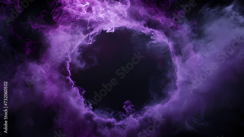 Mysterious Purple Smoke Circle on Dark Background
