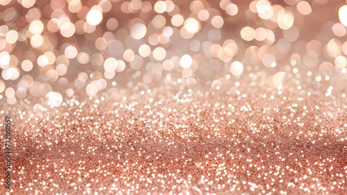 Sparkling Rose Gold Pink Bokeh Background With Soft Glow