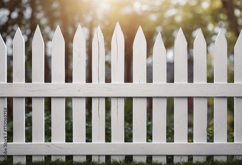 New white painted wooden fence on transparent background New white painted wooden fence on transparent background