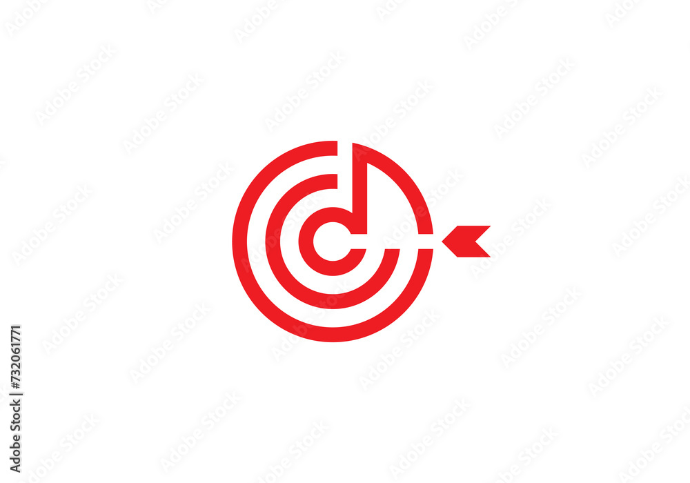 music arrow target logo icon design