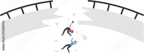 Two businessmen fell from the broken bridge

