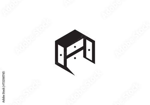 kitchen cabinet logo design. interior furniture symbol icon template