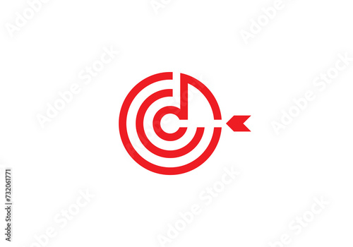 music arrow target logo icon design