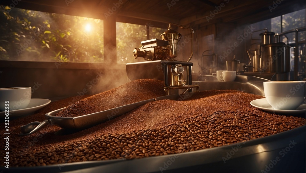 Coffee factory, coffee grinder, coffee beans, coffeeshop,