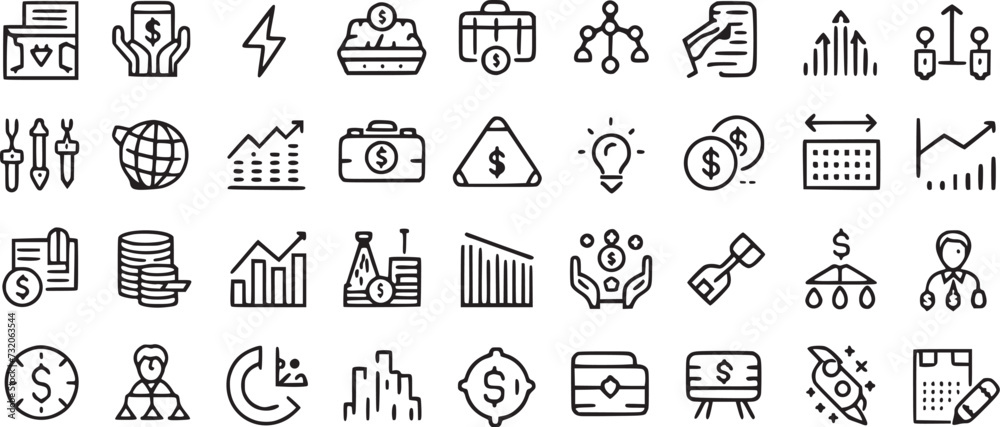 Finance icons set money payments. Finance icons set money payments.
