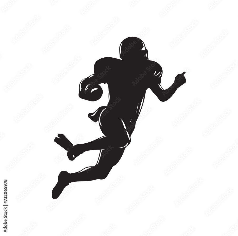 American Football player silhouette set vector illustration American Football player silhouette set vector illustration