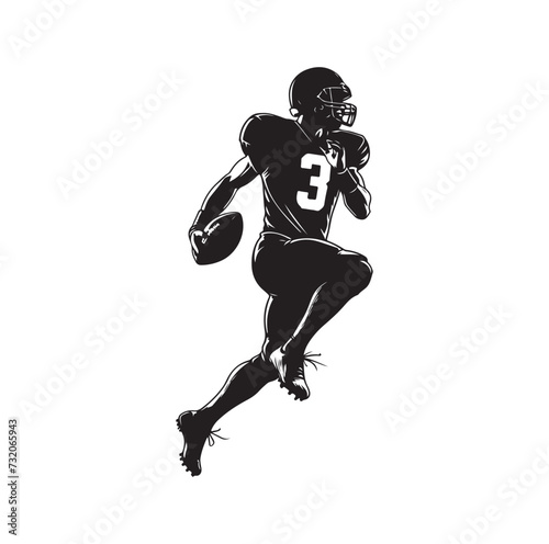American Football player silhouette set vector illustration