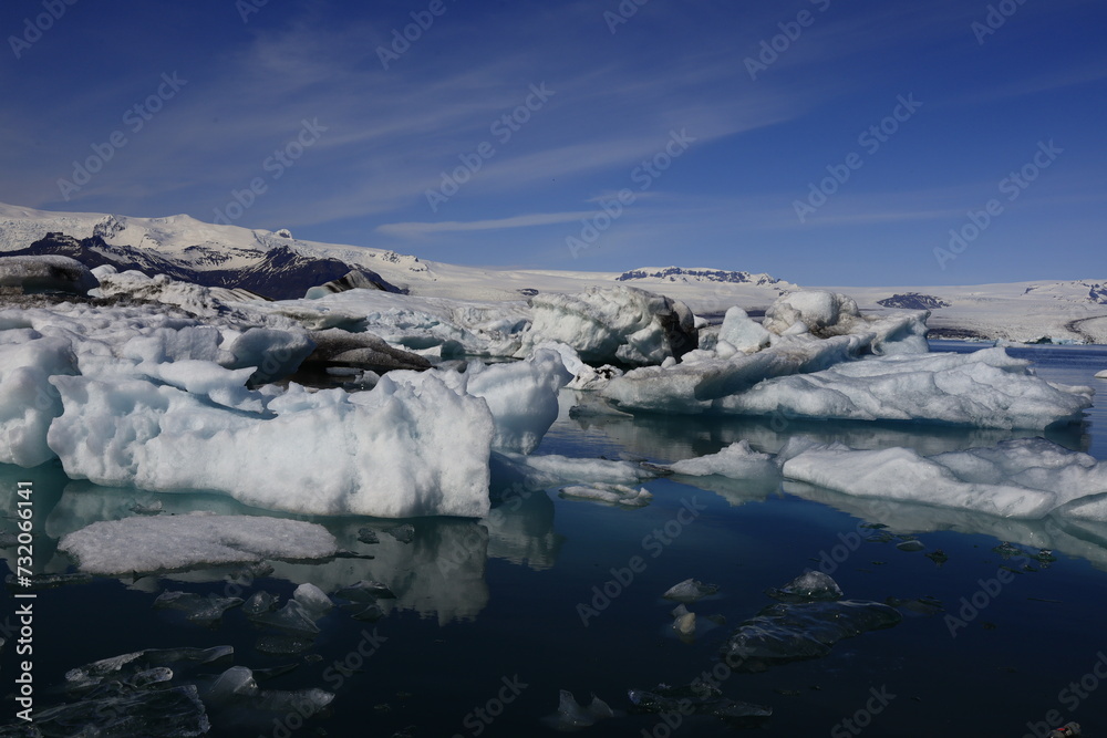 Jökulsárlón is a large glacial lake in southern part of Vatnajökull National Park, Iceland Jökulsárlón is a large glacial lake in southern part of Vatnajökull National Park, Iceland