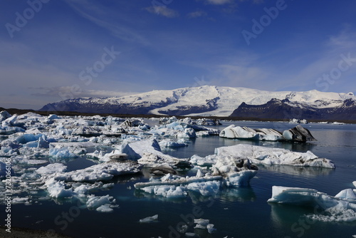 Jökulsárlón is a large glacial lake in southern part of Vatnajökull National Park, Iceland © marieagns