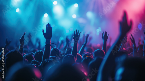 hands up, people dancing at a concert