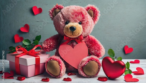 Valentine's Day Teddy Bear. Generated with AI