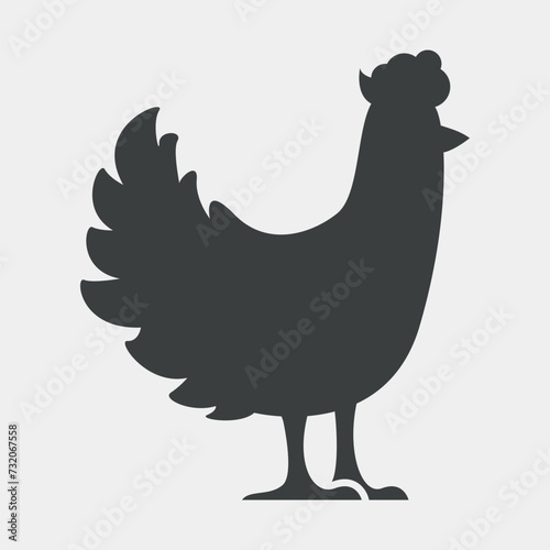 rooster vector icon isolated on white background