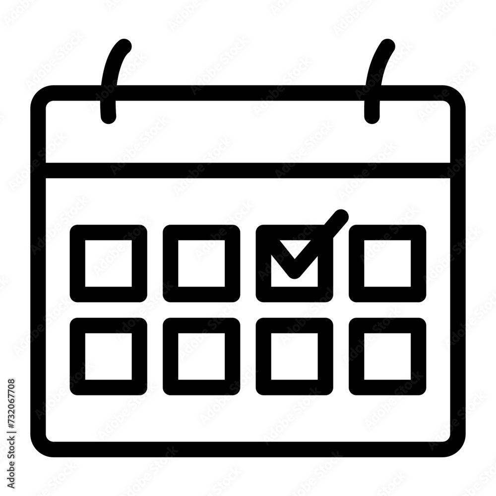 This is the schedule icon from the Party and Celebration icon collection with an Outline style This is the schedule icon from the Party and Celebration icon collection with an Outline style
