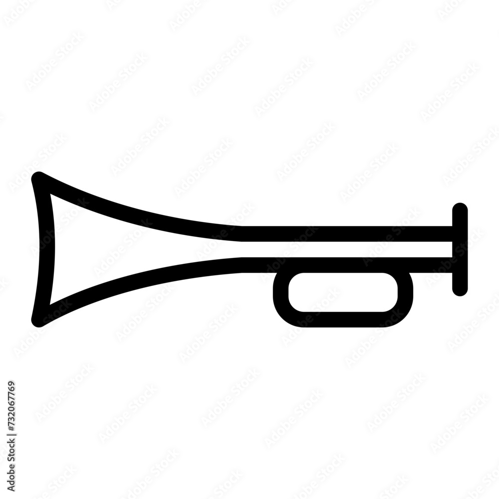 This is the Trumpet icon from the Party and Celebration icon collection with an Outline style This is the Trumpet icon from the Party and Celebration icon collection with an Outline style