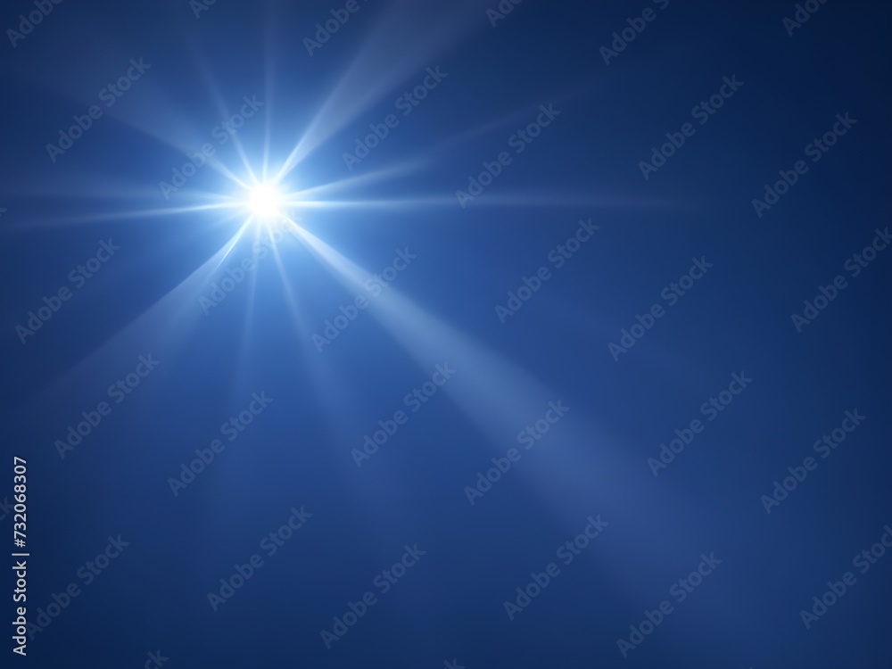 lens flare and rays of light isolated on black background. Generative AI