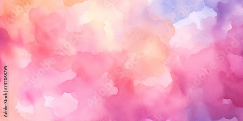 Purple magenta pink peach coral orange yellow beige white abstract watercolor. Art background. Light pastel pale soft. Design. Template. Mother's day, valentine, birthday.Romantic sky, colorful clouds