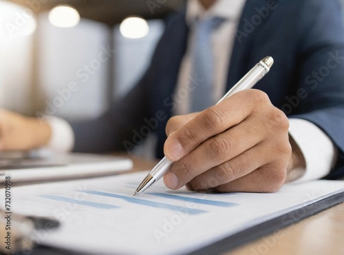 Lawyer working at his office with contract
