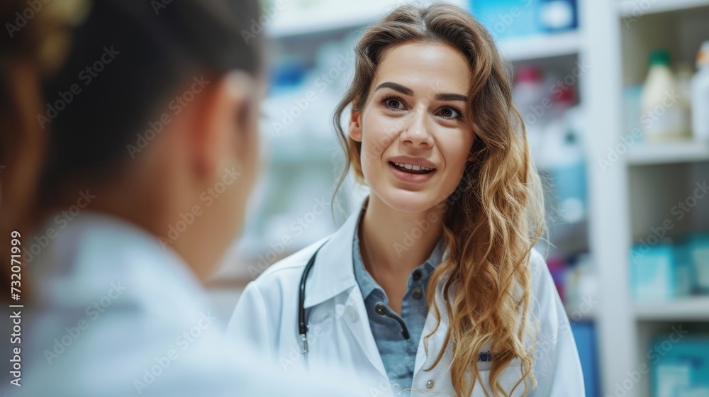 Fototapeta premium Scientists in White Lab Coats Discussing