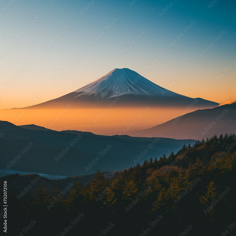 Fototapeta premium Majestic Mountain at Sunset - Scenic Landscape Photography