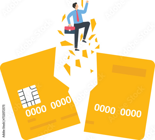 Businessman rushed to the sky and smashed credit card
