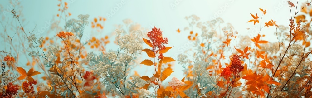 Forest Landscape With Vibrant Orange Leaves Forest Landscape With Vibrant Orange Leaves