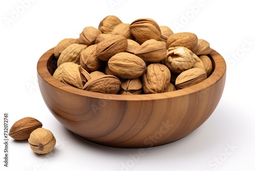 Nuts close up isolated on white background