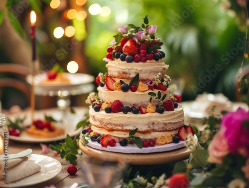 Wedding Cake With Fresh Berries