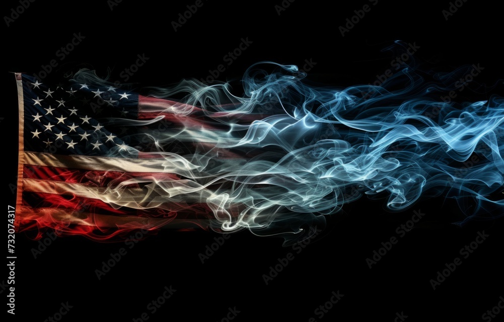 american flag in smoke Generative AI american flag in smoke Generative AI