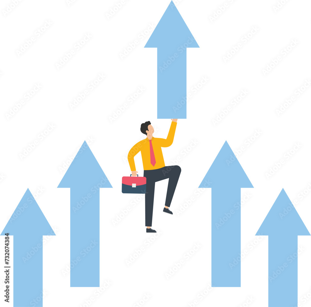 Businessman raise arrow up to fly
Businessman raise arrow up to fly