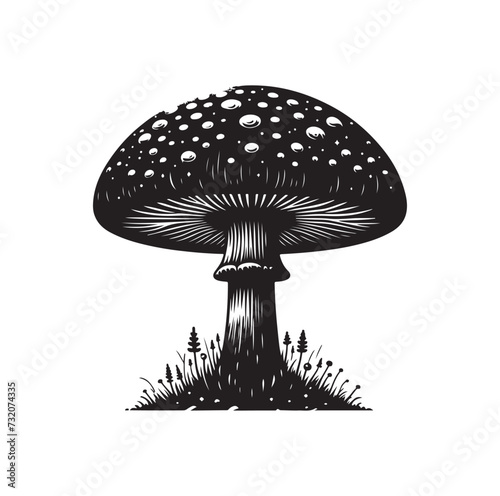 Mushroom icon vector illustration silhouette style