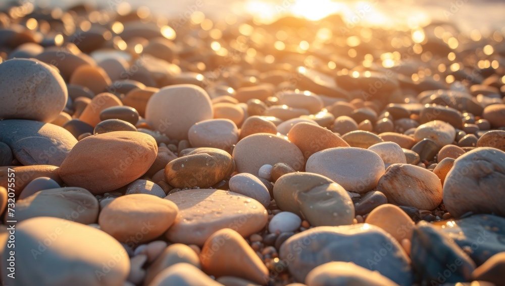 Fototapeta premium Stone bank before sunset