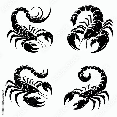 Four vector images of scorpio zodiac signs