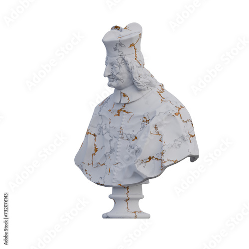 Cardinal  statue, 3d renders, isolated, perfect for your design
