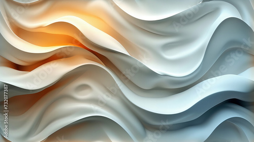 A Painting of a Wave of White and Orange