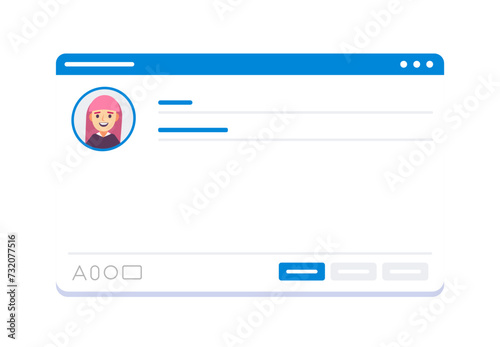 Modern Email Interface Concept Blank Email Browser Window with User Avatar and Placeholder Text