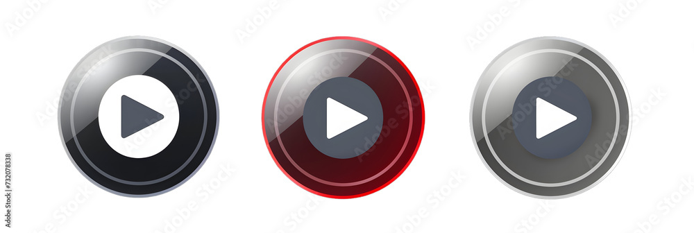 Play button icons on transparent backdrop. Digita webl vector Play button icons on transparent backdrop. Digita webl vector