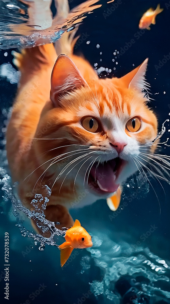 cat and salmon
cat and salmon