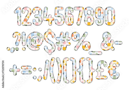 Versatile Collection of Springtime Numbers and Punctuation for Various Uses