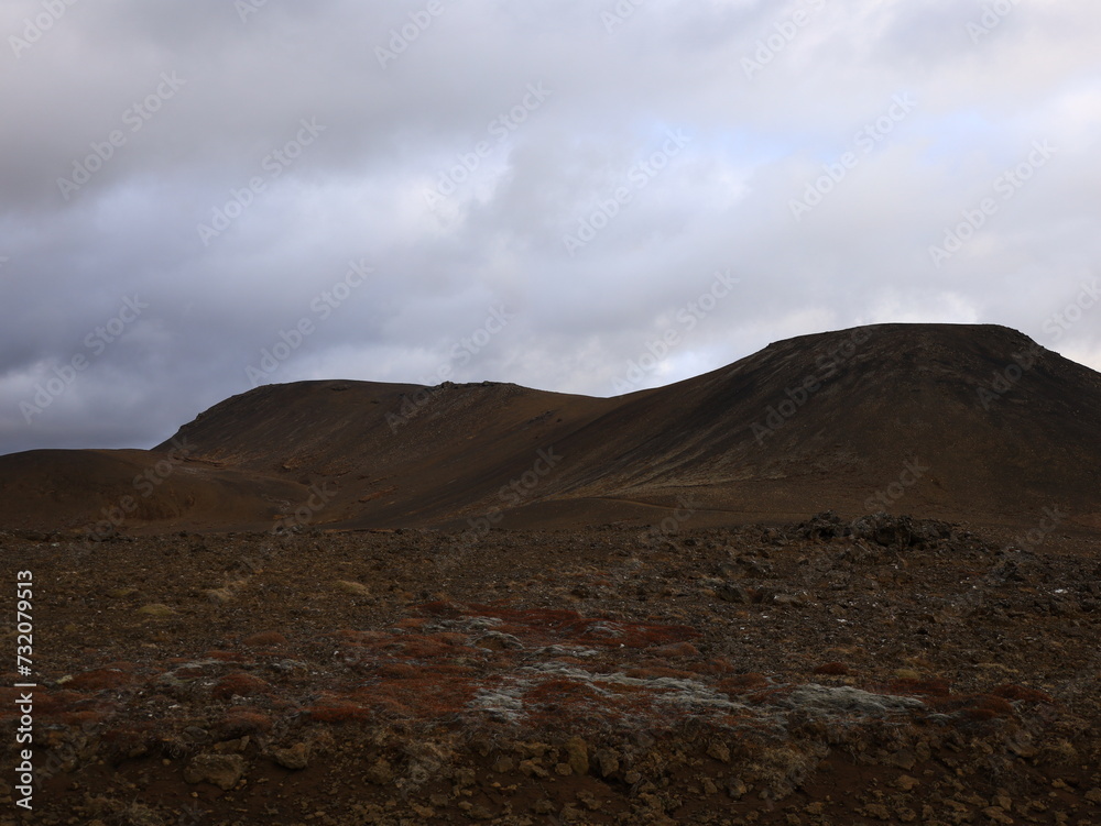 Reykjanesfólkvangur is a nature preserve in Iceland with lava formations, crater lakes, bird cliffs and bubbling geothermic fields