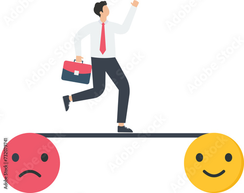 Relaxation make anxiety or stressed to happy, optimistic relief or mental illness therapy, bipolar disorder or mindful thinking
