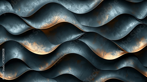 Close-Up View of Wavy Metal Surface