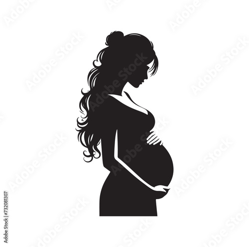 Pregnant woman vector silhouette vector illustration isolated on white background