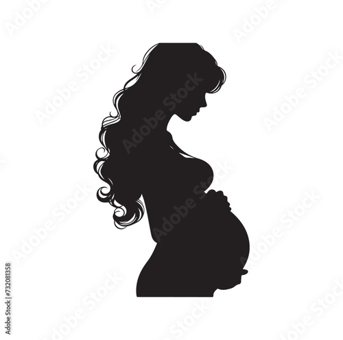 Pregnant woman vector silhouette vector illustration isolated on white background