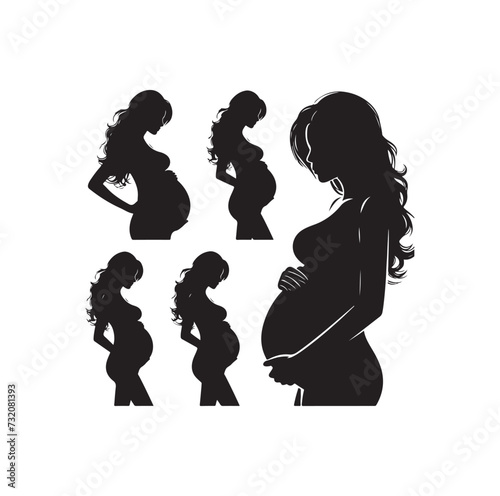Pregnant woman vector silhouette vector illustration isolated on white background
