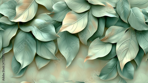 Painting of Leaves on a Wall